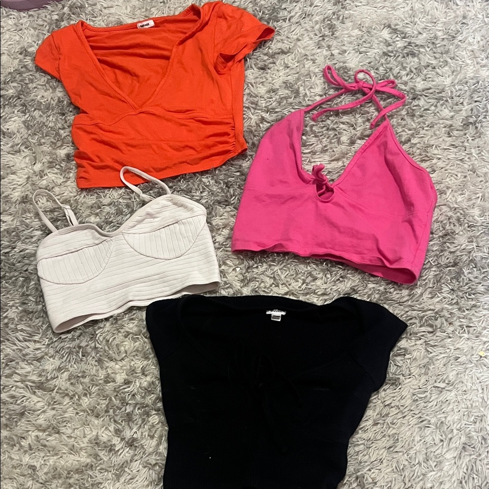 Garage Women's Crop Tops - Orange, Pink, White, Black all size XS/S